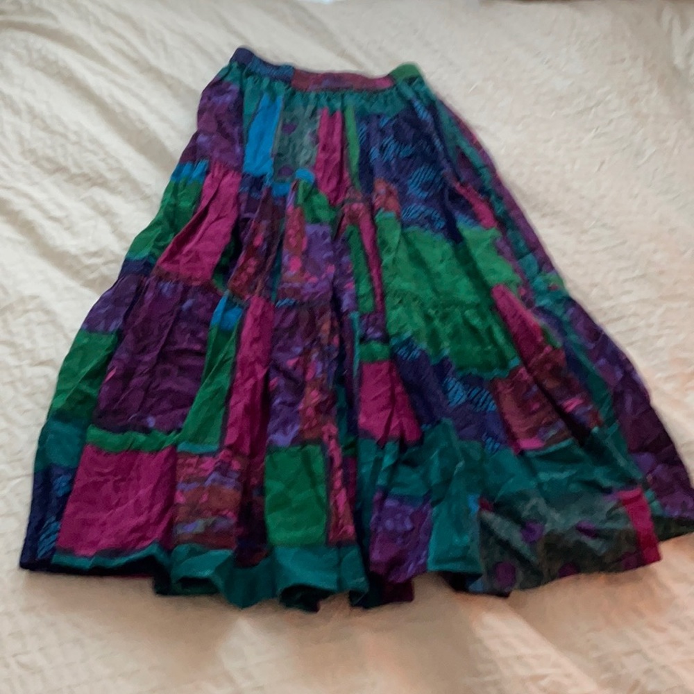 patchwork midi skirt